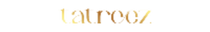 Gold 'tatreez' logo on a white background